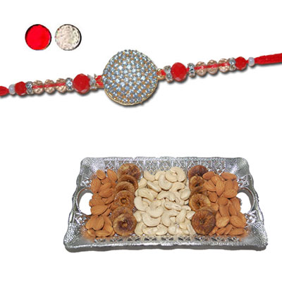 "RAKHIS -AD 4170 A (Single Rakhi), Dryfruit Thali - code RD100 - Click here to View more details about this Product